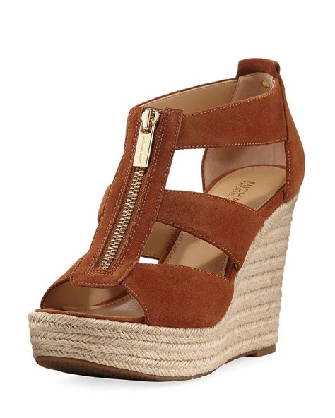 michael kors suede wedge sandals